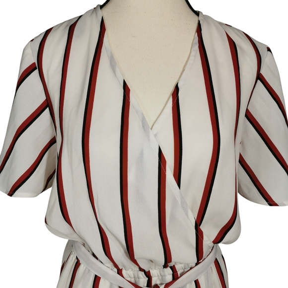 Stone Row ez Days Striped Faux Wrap Maxi Dress NWT Size M - Picture 3 of 12